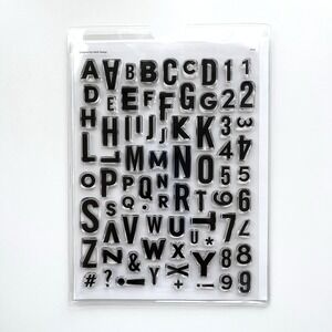 New Heidi Swapp 6x8" Clear Stamp Set & Stamp Sleeve Blue Skies Alpha